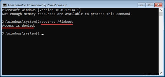 【Windows 10】「bootrec /fixboot アクセスが拒否されました」エラーを修正する最良の解決策