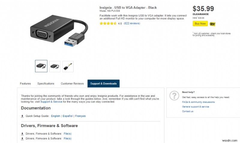 Windows 10でInsignia USB-VGAアダプターのドライバーをダウンロード・インストールする方法