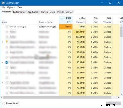 Windows 10でシステム割り込み(System Interrupts)によるCPU使用率100%を解決する7つの最適な対処法
