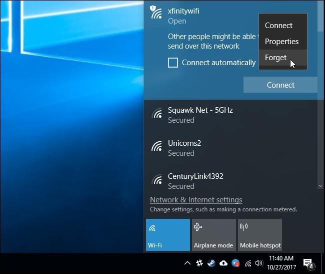 Windows 10で保存されたWiFiネットワークを削除する3つの簡単な方法