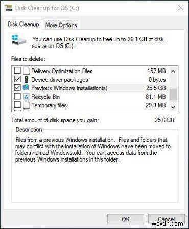 Windows 10 April 2018 Update適用後にディスク容量を取り戻す2つの方法