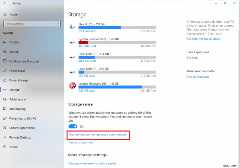 Windows 10 April 2018 Update適用後にディスク容量を取り戻す2つの方法