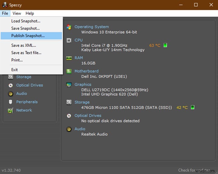 PC の中身を知りたい?Speccy で Windows 10 PC の詳細なシステム情報をチェックしよう