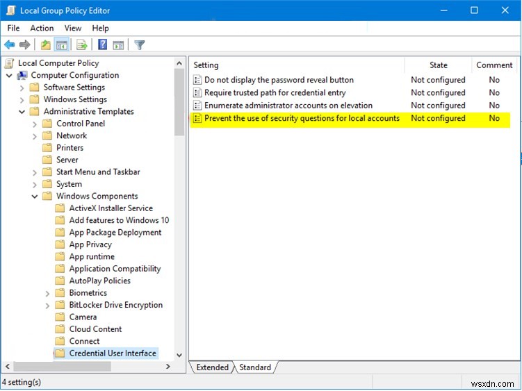 Windows 10でパスワード回復の質問(セキュリティの質問)を無効にする2つの方法