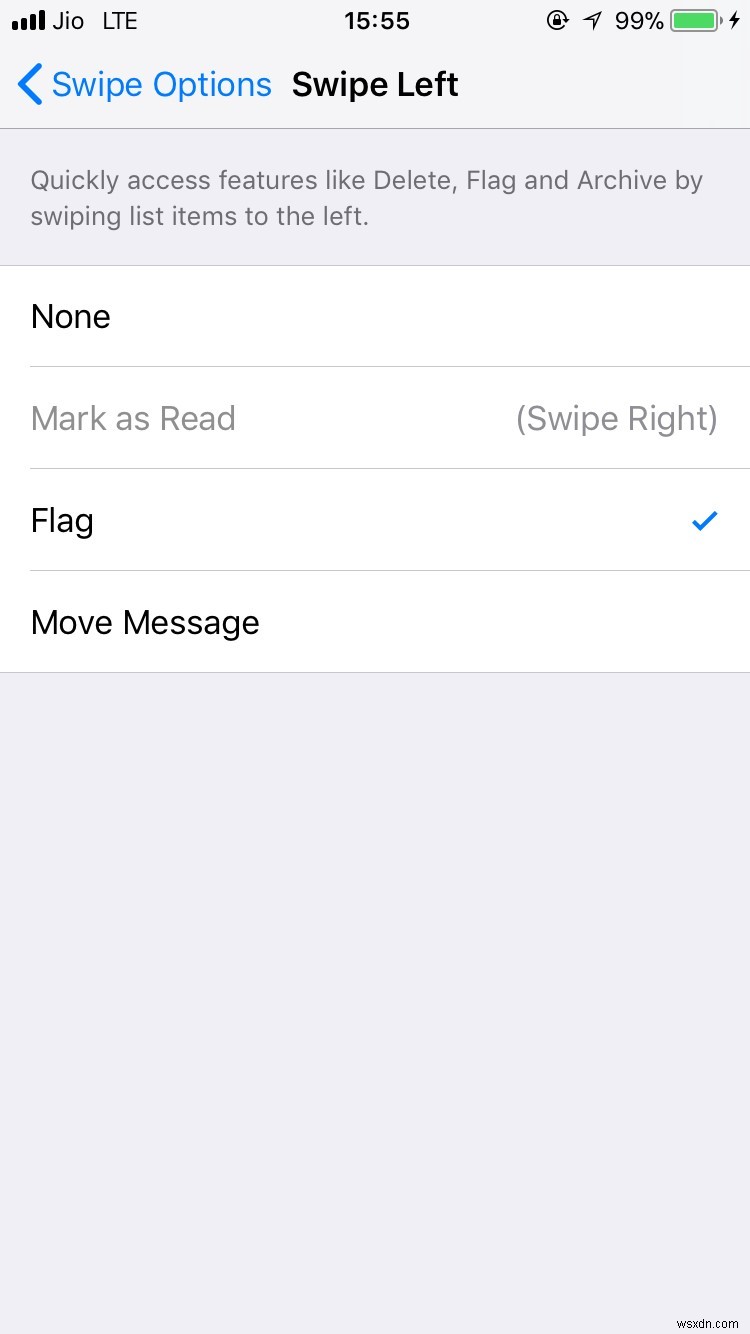 iPhoneのメールアプリでスワイプオプションを変更する方法
