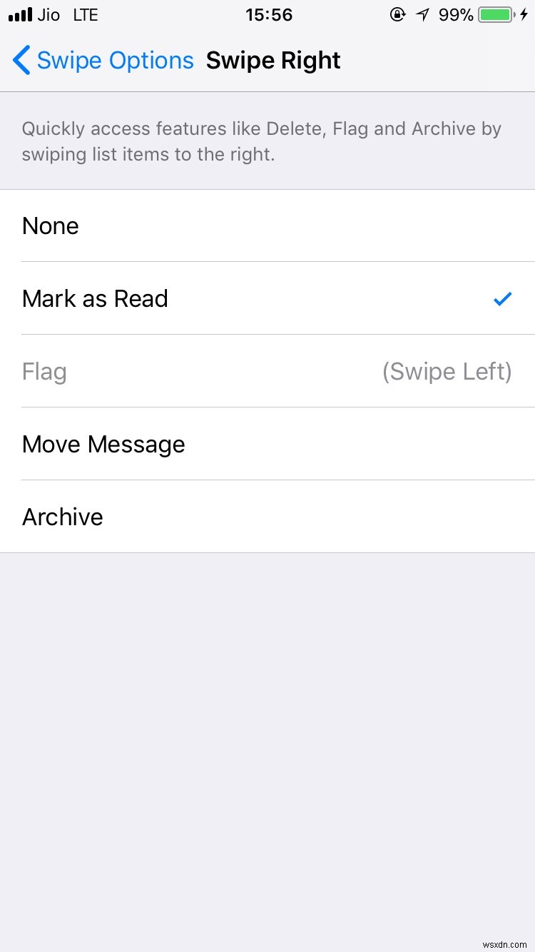 iPhoneのメールアプリでスワイプオプションを変更する方法