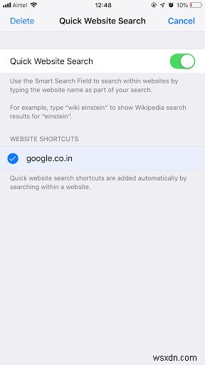 iPhone・iPad・MacのSafariで「クイックWebサイト検索」を無効にする方法
