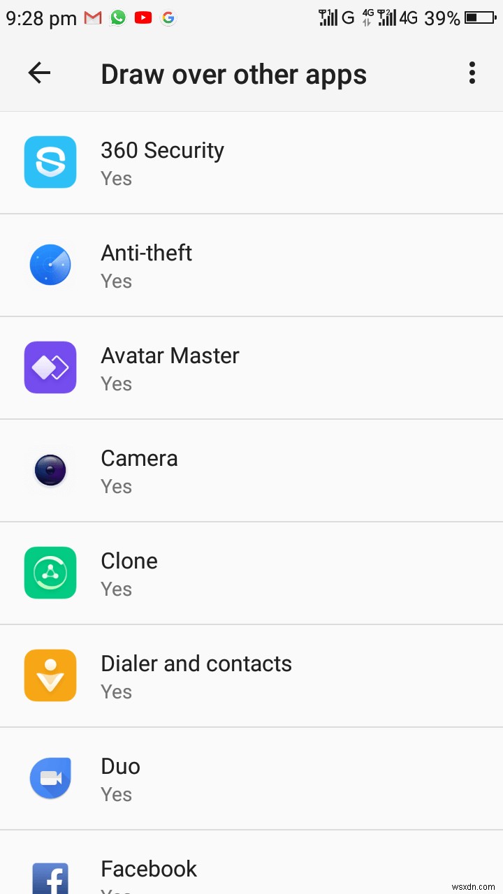 Androidの「画面オーバーレイが検出されました」エラーを解消する方法
