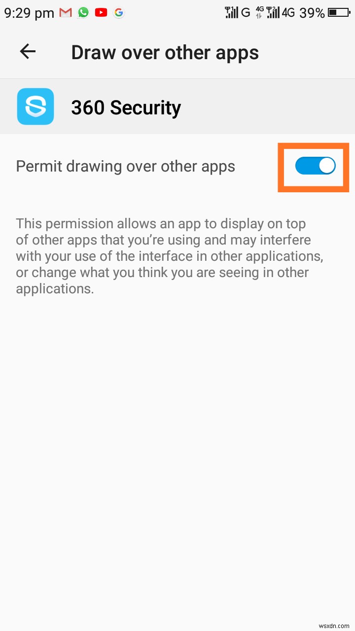 Androidの「画面オーバーレイが検出されました」エラーを解消する方法