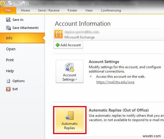 Outlook 365・2016・2013・2010で不在時の自動返信(不在アシスタント)を設定する方法