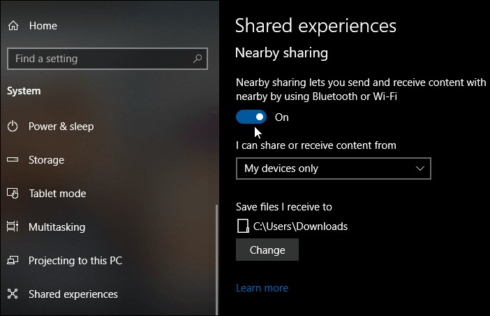 Windows 10の「近距離共有」機能でファイルをワイヤレス転送する方法