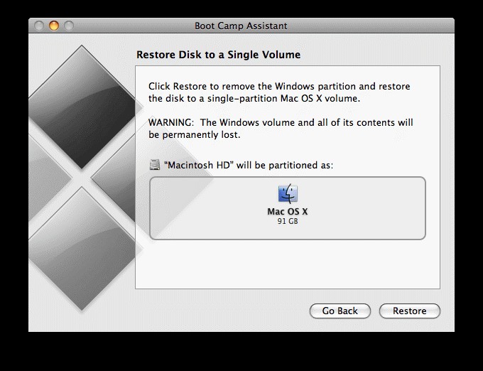 MacからWindows（Boot Camp）パーティションを削除してストレージ容量を回復する方法