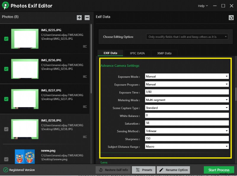 WindowsでRAW画像のEXIFメタデータを一括編集する方法