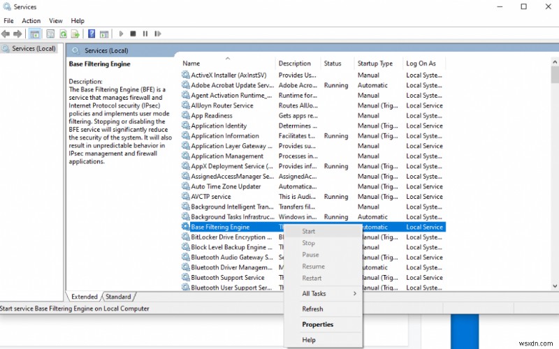 Base Filtering Engine(BFE)サービスの起動トラブルを修復する完全ガイド