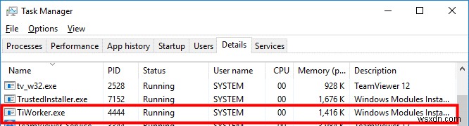 Windows 10でTiWorker.exeのディスク使用率が高くなる問題を解決する方法