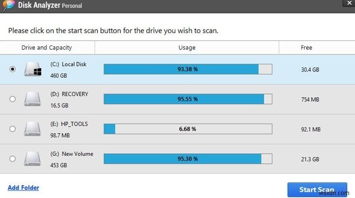 Disk Analyzer Proでディスク容量レポートをさまざまなファイル形式にエクスポートする方法