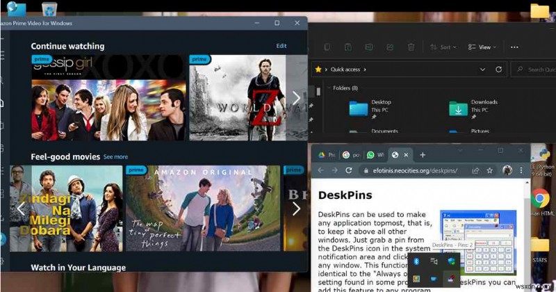 Windows 11でウィンドウを常に最前面に表示する2つの方法【PowerToys・DeskPins】