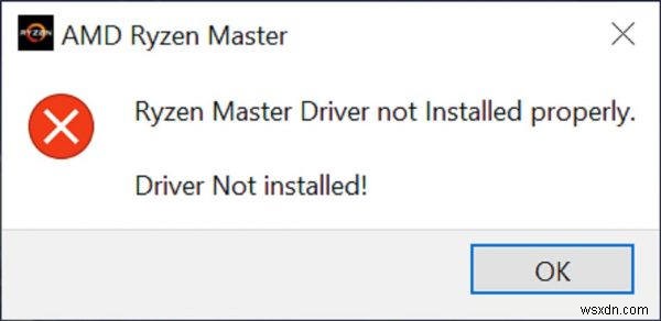 Ryzen Master ドライバーが正しくインストールされていないエラーの直し方(2022年版)
