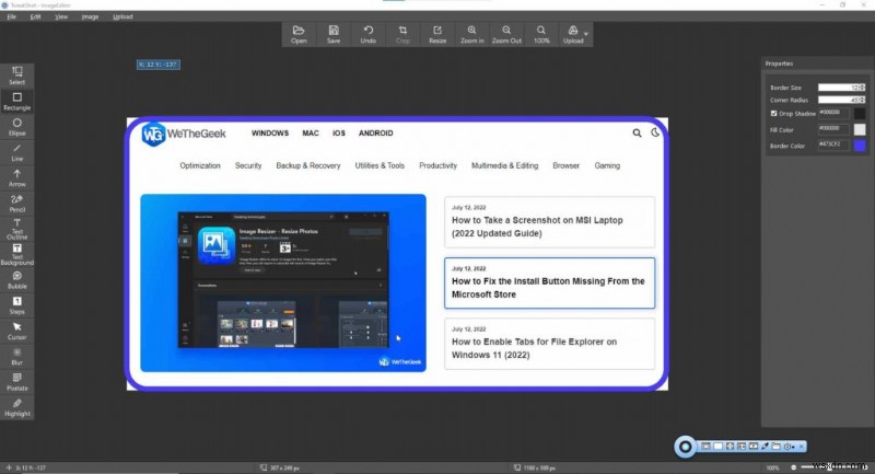 Windowsでスクリーンショットにカスタム枠線を追加する方法|切り取りツールとTweakShot活用術