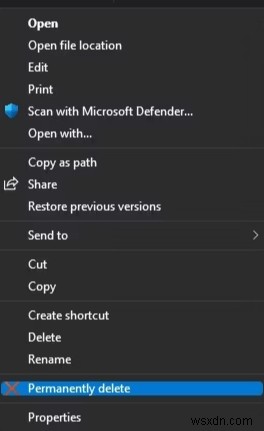 【Windows】右クリックメニューに「完全に削除」オプションを追加する方法
