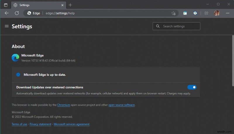 Windows 11で使用中のEdgeブラウザーのバージョンを確認する2つの方法