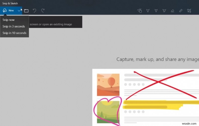 Windows 10の「Snip & Sketch(切り取り&スケッチ)」でスクリーンショットを撮影・編集する方法