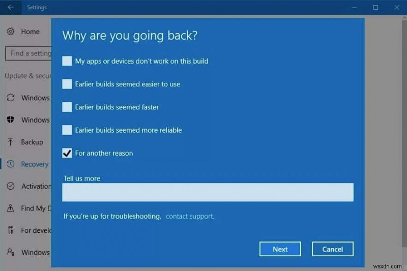 Windows 10 バージョン 20H2 をロールバック・アンインストールして以前のバージョンに戻す方法