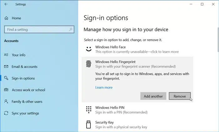 【解決済み】Windows 10の更新後にWindows Helloが動作しないときの対処法