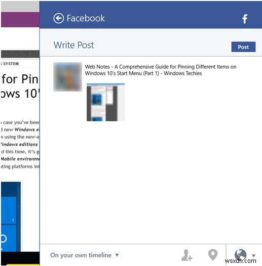 Windows 10のMicrosoft EdgeでWebノートを共有する方法