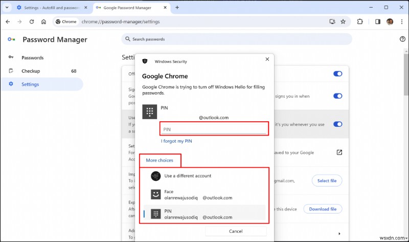 ChromeでWindows Hello認証を無効にする方法｜パスワード自動入力時のPIN要求を停止