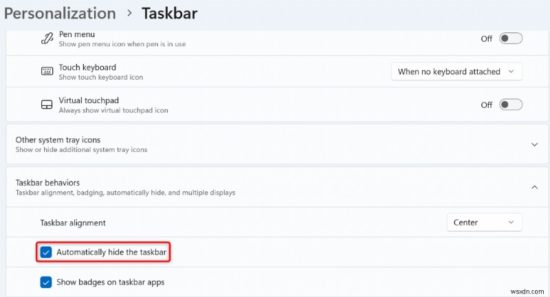 【Windows 11】タスクバーを自動的に非表示にしてデスクトップをすっきりさせる方法