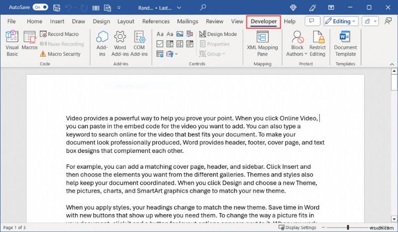 Microsoft Word の「開発」タブを有効にして使いこなす方法|Windows・Mac対応クイックガイド