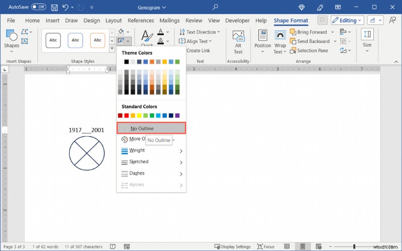 Microsoft Wordでジェノグラムを作成する方法：ステップバイステップ完全ガイド