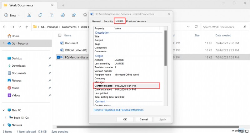 WindowsでWord文書の作成日・更新日を確認・挿入する方法