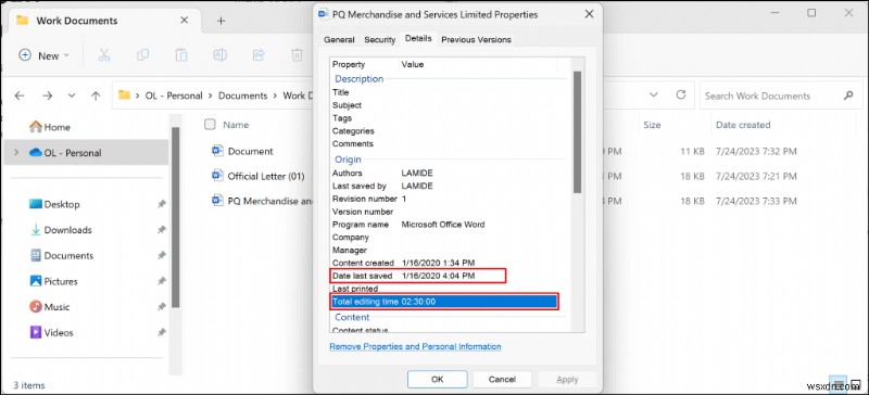 WindowsでWord文書の作成日・更新日を確認・挿入する方法