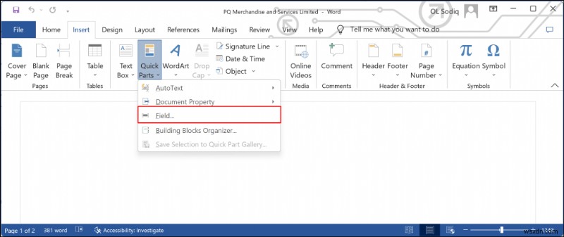 WindowsでWord文書の作成日・更新日を確認・挿入する方法