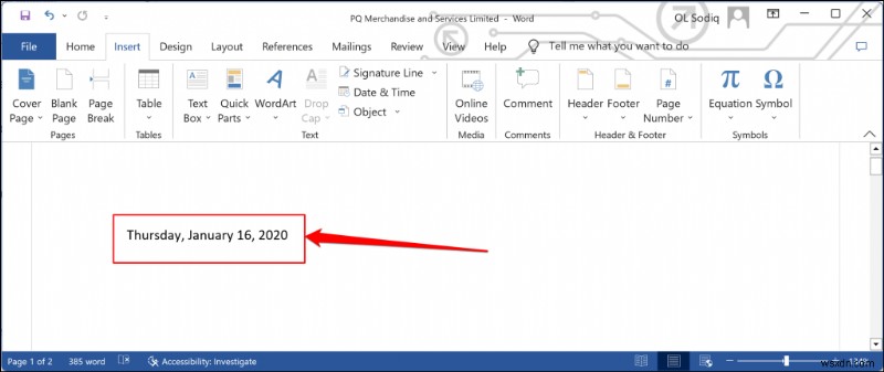 WindowsでWord文書の作成日・更新日を確認・挿入する方法