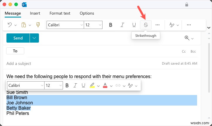 Microsoft Outlookで文字に取り消し線を付ける方法|Windows・Mac・Web版の手順を解説