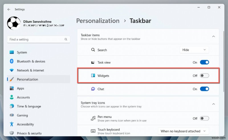 Windows 11のタスクバーで天気表示をオン・オフする簡単な方法