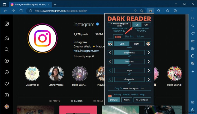 Windows版Instagram Webでダークモードを有効にする方法|ステップバイステップガイド