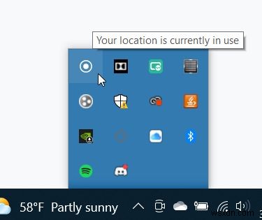 Windowsの「現在地は現在使用中です」アイコンの本当の意味と確認・無効化の方法