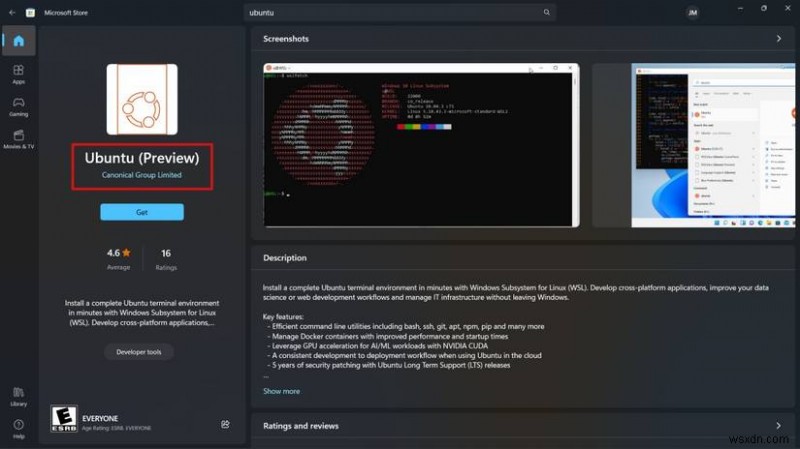 WSL用Ubuntu PreviewでWindows上にUbuntuデイリービルドを導入する方法