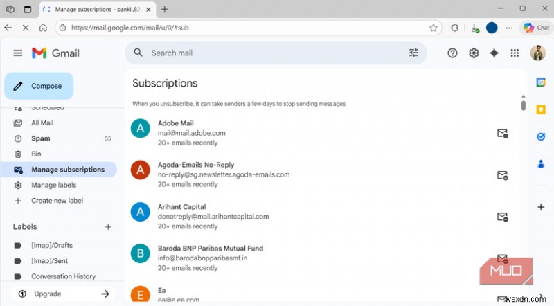 Gmailの新機能「サブスクリプション管理」で受信箱の散らかりを一掃する方法