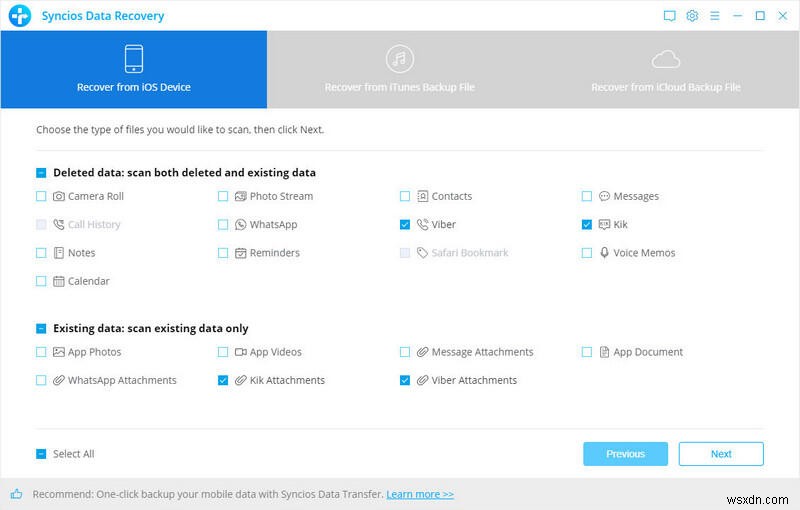Syncios Data Recoveryを使ってiPhoneのKik・Viberチャット履歴を復元する方法