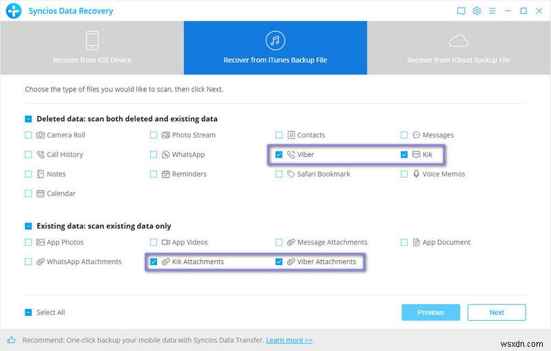 Syncios Data Recoveryを使ってiPhoneのKik・Viberチャット履歴を復元する方法