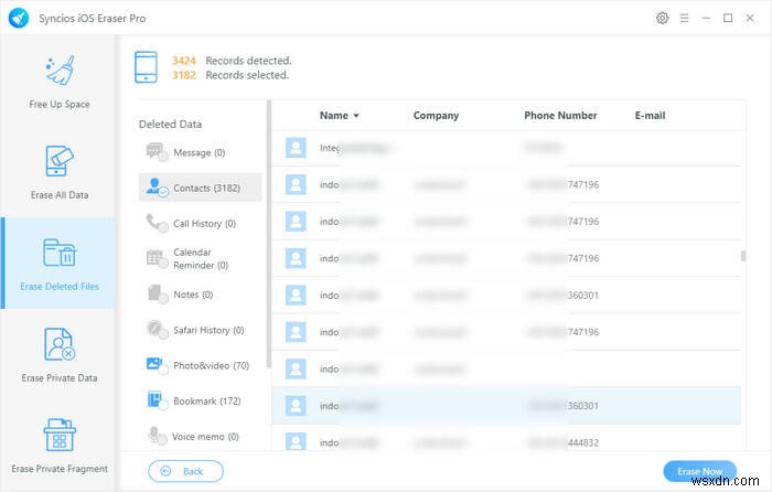 Syncios iOS Eraser ProでiPhoneの削除済みファイルを完全に消去する方法