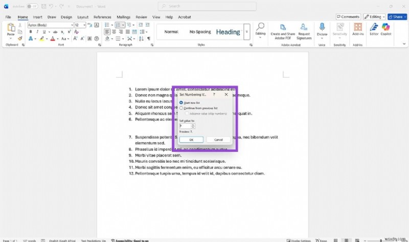 Microsoft Wordで番号付けをリセットする4つの簡単な方法