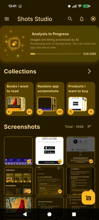 AndroidのスクリーンショットをAIで自動整理|混沌としたギャラリーを救う無料アプリ「Shots Studio」