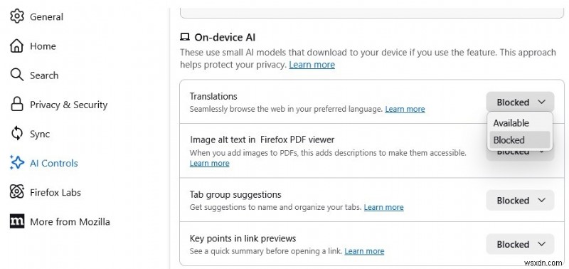 Firefoxの「AIコントロール」でAI機能をまとめて無効化する方法