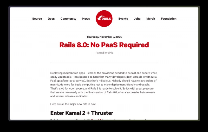 「PaaS不要」のアプローチはRails開発者にとって賢明な選択なのか?Rails 8の実力を検証